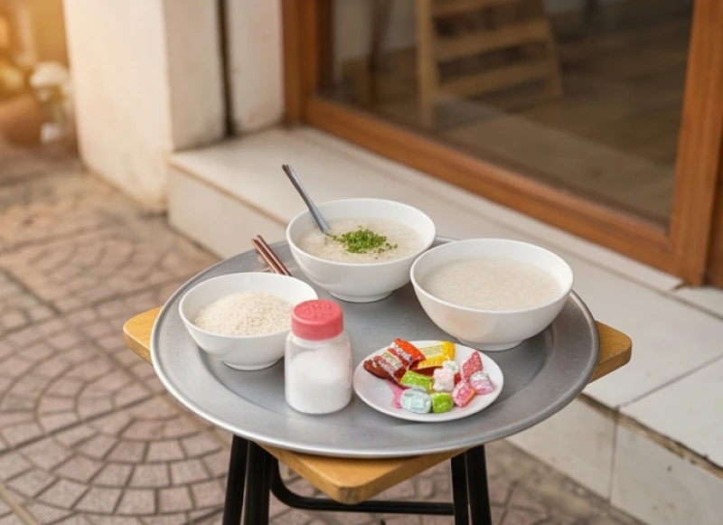 Văn khấn ngày rằm tại cửa hàng: Bài cúng Thần Tài và mâm lễ chuẩn 8 Mâm cúng chúng sinh rằm tháng bảy được đặt ngay ngắn ở vỉa hè trước cửa hàng kinh doanh