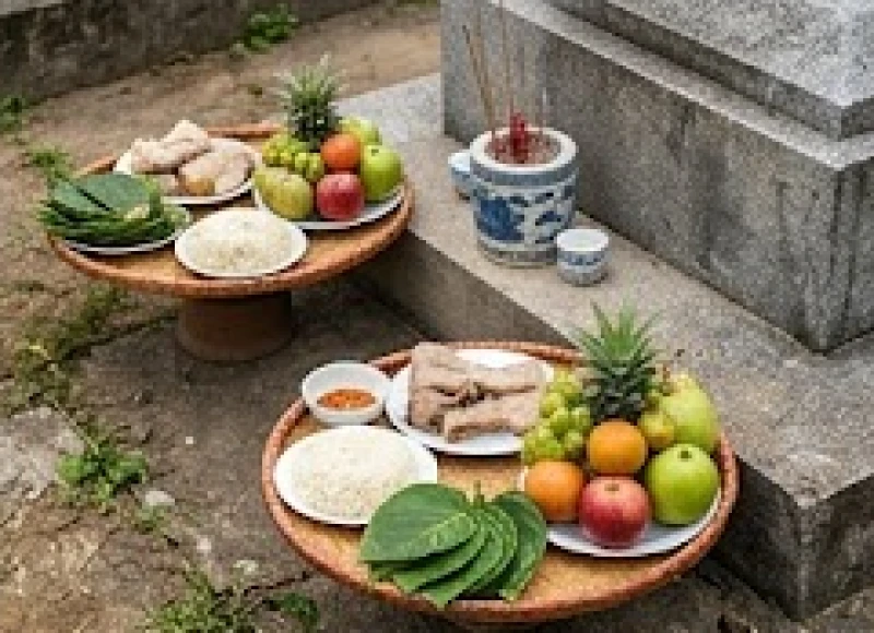 Văn khấn sửa mộ phần gia tiên: Trọn bộ bài cúng đúng nghi thức 1 Hai mâm lễ cúng Thần Linh và gia tiên được bày biện riêng biệt trước khi đọc văn khấn sửa mộ