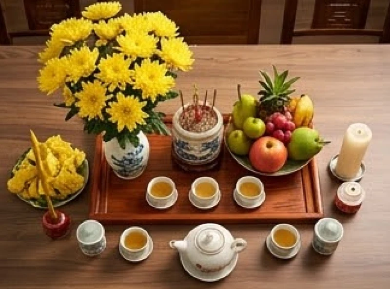 Chuẩn bị lễ vật và nến cho mâm cúng sao giải hạn theo đúng quy chuẩn truyền thống