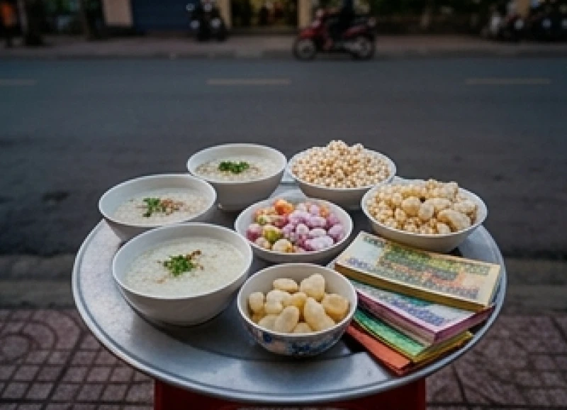 Văn khấn lễ Vu Lan cầu siêu: Bài cúng chuẩn và giờ hoàng đạo 2 Mâm cúng xá tội vong nhân đặt ngoài ngõ với cháo loãng, bánh kẹo và tiền vàng