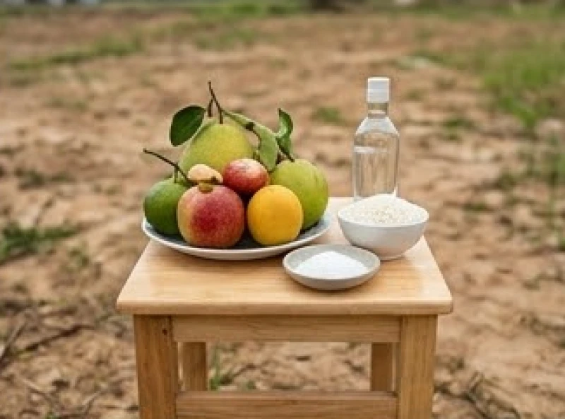 Mâm cúng chuyên biệt với đĩa muối gạo đầy và rượu trắng được dâng trực tiếp tại khu đất cần giao dịch
