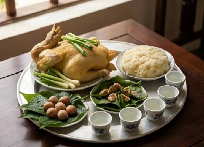 Văn khấn cầu an cho cha mẹ: Bài cúng chuẩn khi khỏe và lúc ốm 5 Mâm lễ mặn cúng ban thờ gia tiên với đầy đủ xôi gà, trầu cau dâng lên cùng văn khấn cầu sức khỏe