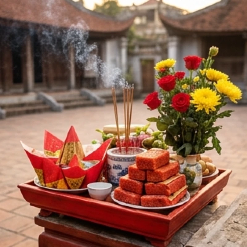 Văn khấn Mẫu Sòng Sơn chuẩn nhất: trình tự dâng lễ bài bản 1 Mâm lễ đỏ dâng đền Mẫu Sòng Sơn với hương khói nghi ngút trước ban Công Đồng