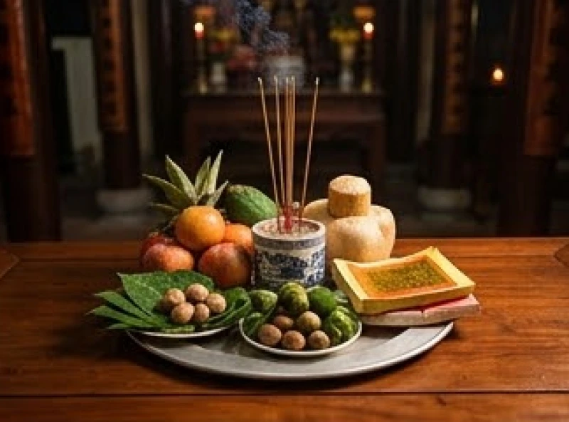 Văn khấn miếu Bà: Trình tự dâng lễ và bài cúng chuẩn 2 Bộ lễ vật cơ bản dâng miếu bà bao gồm đĩa hoa quả tươi, trầu cau, hương thắp và xấp tiền vàng mã