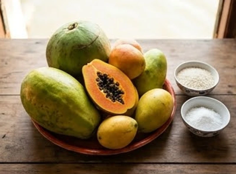 Văn khấn cúng Bà Cậu: bài cúng chuẩn và nghi thức dâng lễ 5 Đĩa trái cây ngũ quả tươi sáng bóng và chén gạo muối trên mâm cúng