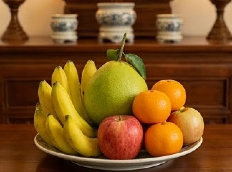 Văn khấn gia tiên ngày rằm: Bài cúng chuẩn và trình tự hành lễ 10 Mâm ngũ quả tươi ngon, thanh sạch được bày biện cẩn thận trên bàn thờ để cúng rằm