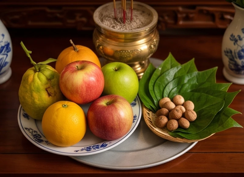 Văn khấn ngày giỗ chuẩn truyền thống: Trình tự nghi lễ bài bản 6 Mâm ngũ quả tròn đầy cùng đĩa trầu cau xanh mướt dâng lên bàn thờ tổ tiên ngày giỗ