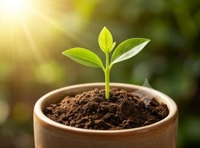 Mầm cây nhỏ vươn lên mạnh mẽ từ lớp đất tơi xốp dưới ánh nắng rực rỡ của mùa xuân đang về
