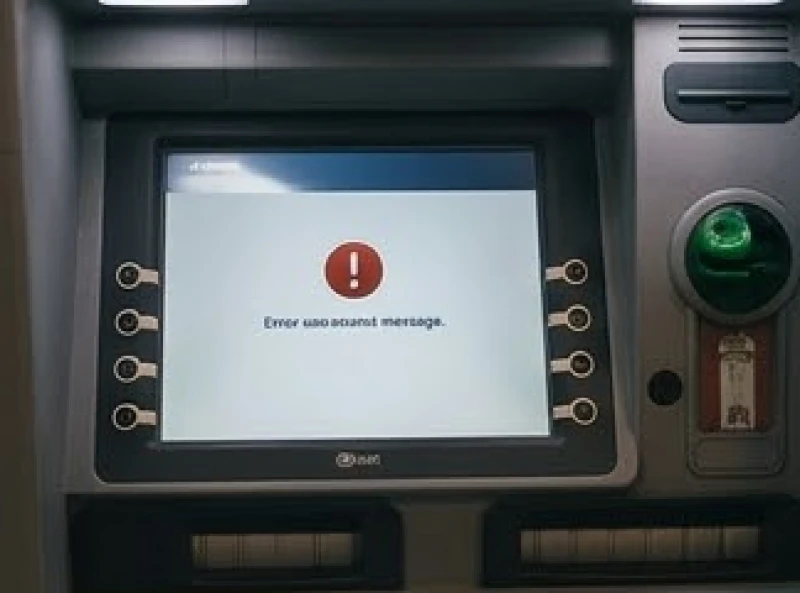 Màn hình cây ATM hiển thị thông báo lỗi giao dịch báo hiệu sự chững lại trong kế hoạch tài chính