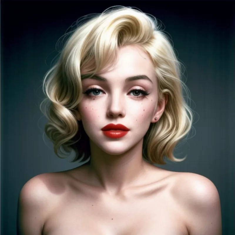 Marilyn Monroe with a mole on her jawline