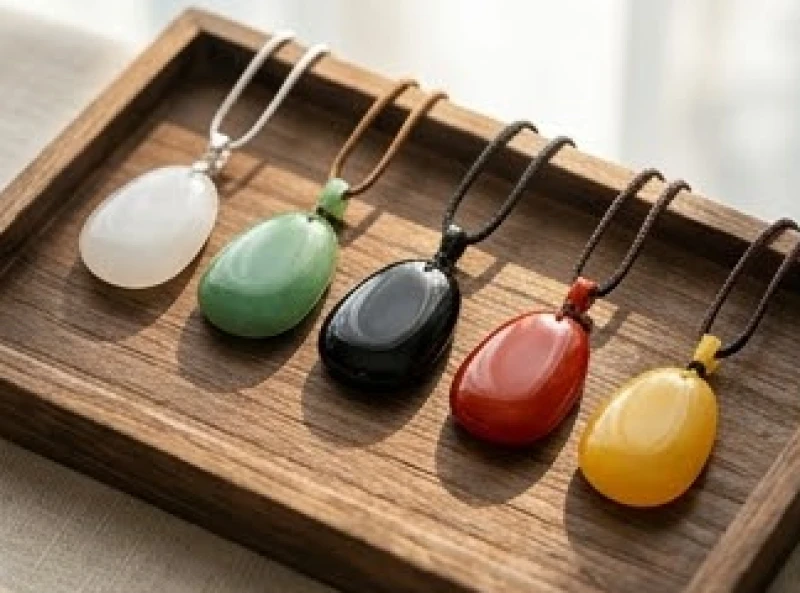 Mặt dây chuyền đá phong thủy đa dạng màu sắc đại diện cho các bản mệnh Kim Mộc Thủy Hỏa Thổ