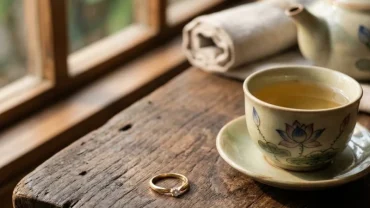 Hình ảnh chiếc nhẫn rơi trên bàn giúp giải mã mất nhẫn vàng là điềm gì theo góc nhìn tâm lý và phong thủy
