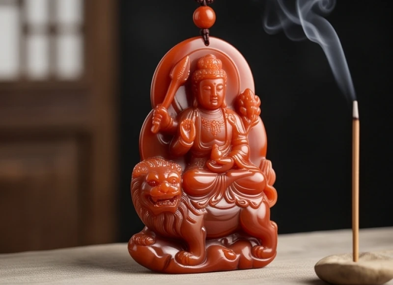 Cách chọn Phật bản mệnh theo tuổi chuẩn Ngũ hành & tra cứu nhanh 3 Mặt dây chuyền tạc hình Văn Thù Bồ Tát tay cầm thanh kiếm trí tuệ và an tọa uy nghi trên lưng sư tử thần