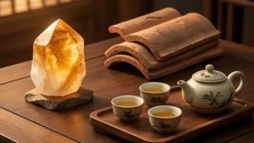 Góc làm việc bài trí đá quý và trầm hương giải đáp mậu dần 1998 mệnh gì giúp cân bằng năng lượng