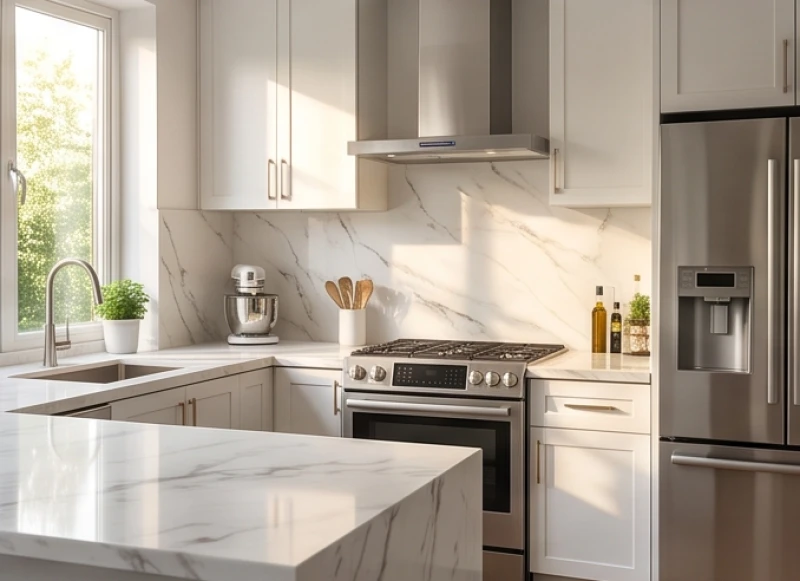 Hướng bếp hợp tuổi Tý: chuẩn nam nữ 5 can chi & quy tắc bố trí 6 Thiết kế bếp tông màu trắng và kim loại mang lại vượng khí cho gia chủ Giáp Tý 1984