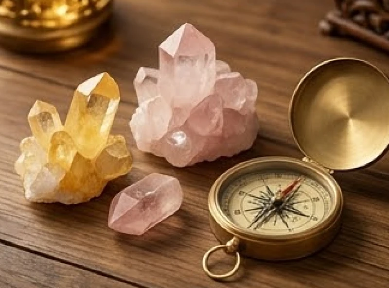 Các khối đá thạch anh màu vàng và hồng mang lại nguồn năng lượng tích cực cho cung Khôn