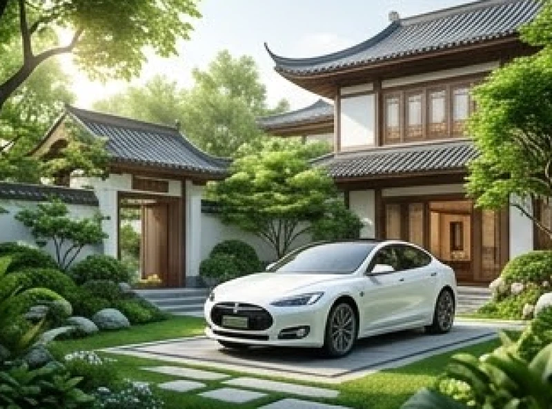 Tuổi Thìn mệnh gì: tra cứu nạp âm và quy tắc hóa giải 6 Chiếc xe ô tô màu trắng đỗ trước căn biệt thự có sân vườn xanh mát tĩnh lặng