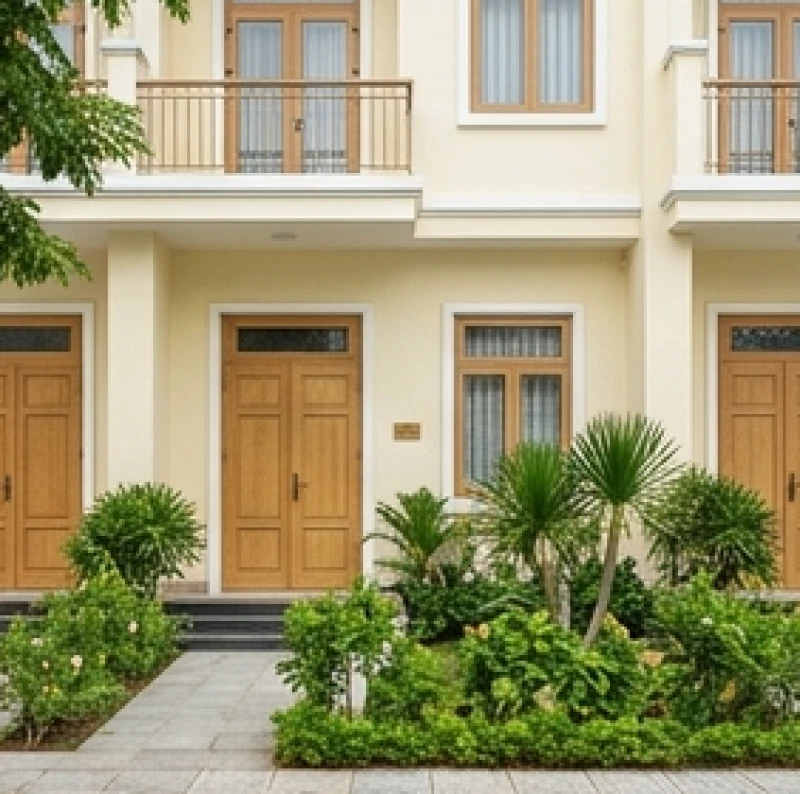 Màu sơn nhà hợp tuổi hợi: Phân biệt nam nữ & mã màu thực tế 3 Mặt tiền ngôi nhà sơn màu vàng kem ấm áp được thiết kế chuẩn phong thủy dành cho nam gia chủ tuổi Hợi.