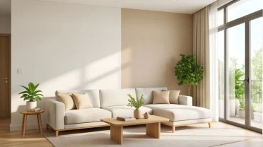 Không gian phòng khách hiện đại với màu sơn nhà hợp tuổi tuất phối hợp hài hòa, mang lại vẻ đẹp tinh tế và sinh khí