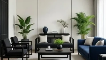 Thiết kế nội thất đen và xanh dương giải đáp hoàn hảo cho câu hỏi mậu thìn 1988 hợp màu gì