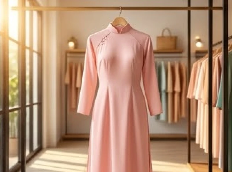 Tuổi Dần khai trương ngày nào tốt: Lịch 2026 & mâm lễ cúng 10 Gia chủ mặc trang phục áo dài màu hồng phấn thanh lịch để đón khách trong ngày lễ