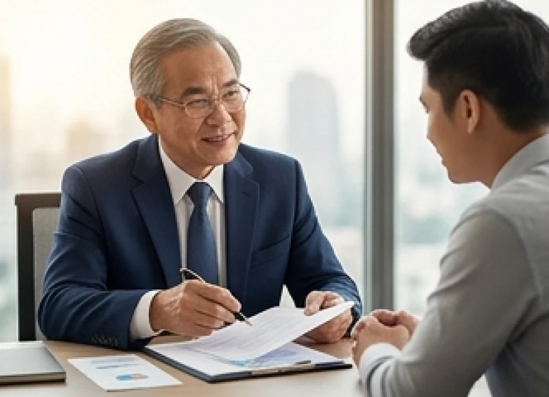 Một cố vấn lớn tuổi đang phân tích chiến lược phát triển cùng người đồng sáng lập trẻ tuổi