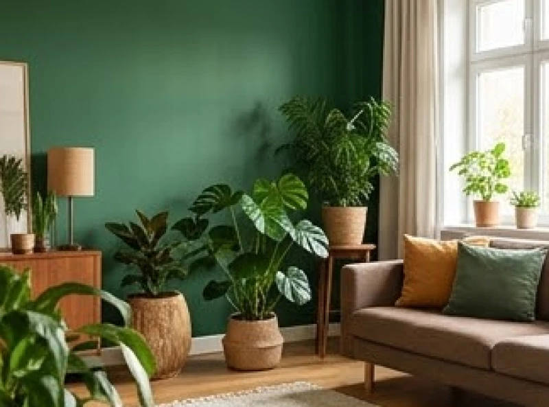 Không gian nội thất tràn ngập mảng xanh lá cây đại diện cho mệnh Mộc giúp sinh vượng khí cho hành Hỏa.