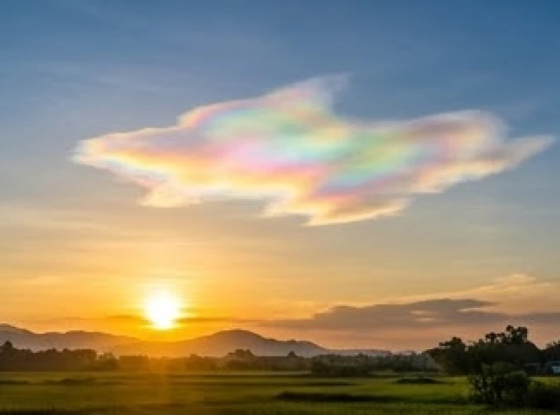 Mây ngũ sắc là điềm gì: Giải mã điềm báo phong thủy và khoa học 3 Đám mây ngũ sắc xuất hiện lộng lẫy vào lúc bình minh mang theo trường năng lượng cát khí