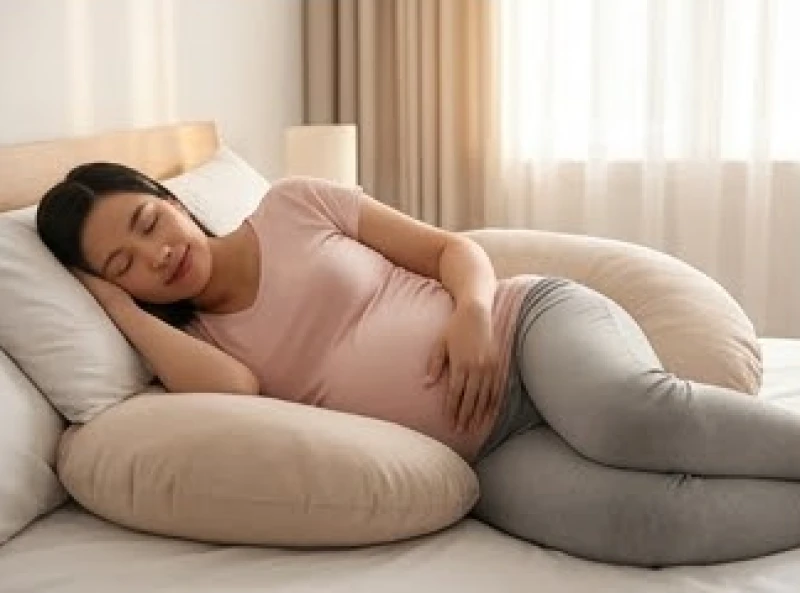Mơ thấy rùa: Giải mã điềm báo, con số may mắn và cách hóa giải 9 Phụ nữ mang thai nằm ngủ nghiêng thoải mái với gối chữ U giúp ngăn ngừa ác mộng hay mơ thấy rùa.