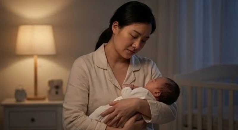 Mơ thấy cho con bú sữa chảy: Giải mã điềm báo và bộ số tài lộc 4 Người mẹ lộ vẻ mệt mỏi nhưng vẫn âu yếm vỗ về con nhỏ trong không gian tĩnh lặng của ban đêm