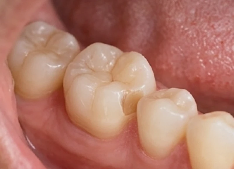 Bị mẻ răng là điềm gì: Ý nghĩa tâm linh, sơ cứu & bảng giá 4 Chiếc răng hàm bên trong khoang miệng bị vỡ mảng lớn làm lộ rõ cấu trúc ngà răng nhạy cảm