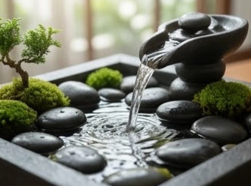 Dòng suối nhỏ trong vắt chảy qua các khe đá tượng trưng cho ngũ hành Giản Hạ Thủy của tuổi 1997