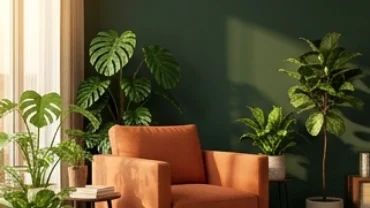 Bảng màu phong thủy giải đáp mệnh hỏa hợp màu gì thông qua các tông xanh lá và đỏ cam