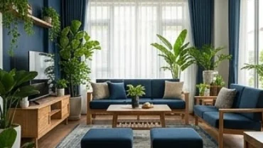 Không gian nội thất mộc mạc và nhiều cây xanh mang lại năng lượng sống hài hòa cho người tìm hiểu mệnh Mộc là gì