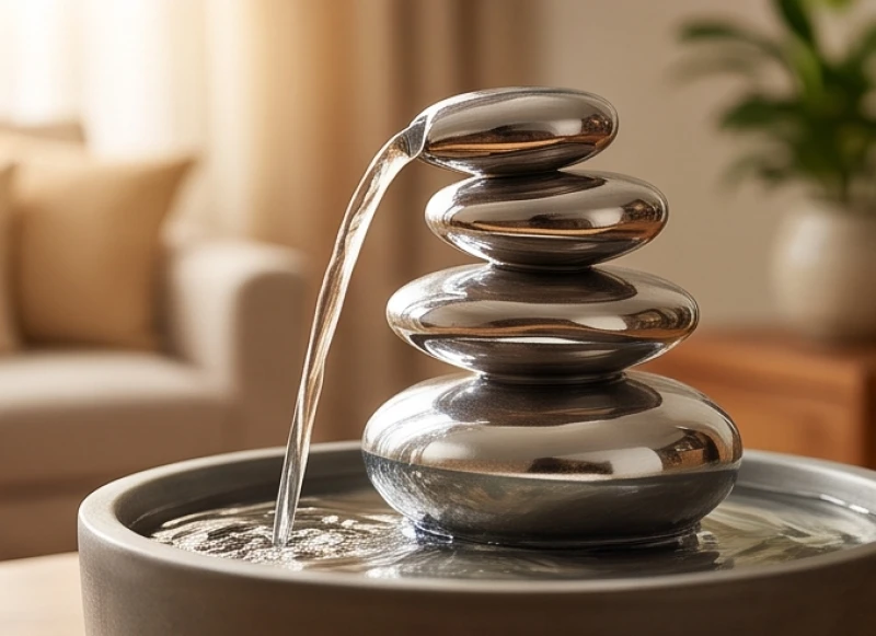 Tuổi Thân hợp sinh con tuổi gì: Bảng đối chiếu cho từng vợ chồng 7 Dòng suối nhỏ trong nhà chảy róc rách qua những viên đá kim loại trang trí sáng bóng
