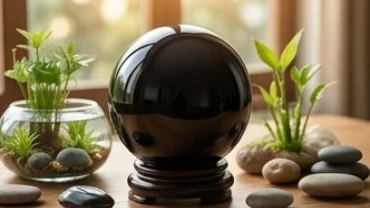Quả cầu thạch anh đen phong thủy mang ý nghĩa giải đáp mệnh thủy là gì nhằm thu hút năng lượng tài lộc