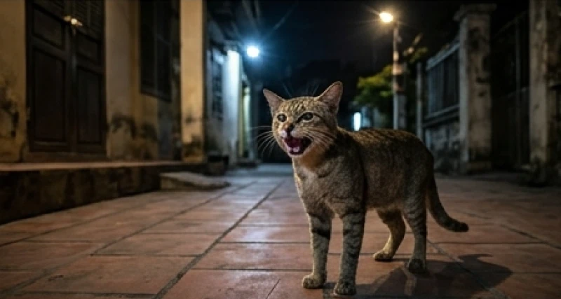 Mèo vào nhà kêu là điềm gì: Luận giải tiếng kêu và cách xử lý 5 Mèo hoang kêu gào dữ dội ngoài hiên nhà do bản năng tranh giành lãnh thổ sinh sản