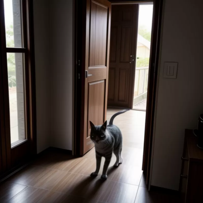 Mèo hoang vào nhà