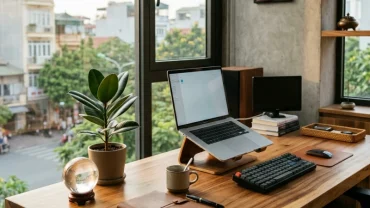 Góc làm việc tinh tế ứng dụng các mẹo phong thủy giúp tuổi hợi thăng tiến trong sự nghiệp