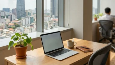 Hình ảnh minh họa cách sắp xếp bàn làm việc văn phòng theo mẹo phong thủy giúp tuổi Mão thăng tiến trong sự nghiệp