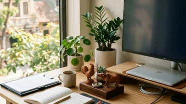 Không gian làm việc được bố trí gọn gàng theo mẹo phong thủy giúp tuổi tỵ thăng tiến trong sự nghiệp