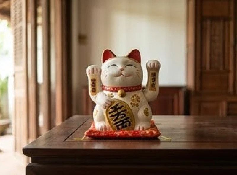 Mèo vào nhà là điềm gì: Giải mã hên xui và cách hóa giải dân gian 2 Tượng mèo thần tài Maneki Neko mang lại vượng khí và sự may mắn trong văn hóa Á Đông