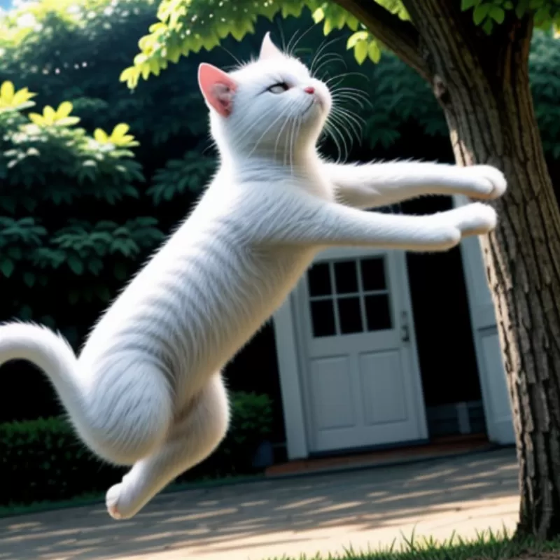 Mèo Trắng Nhảy Vào Người