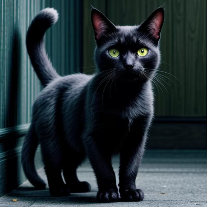 Mèo đen bí ẩn trong đêm