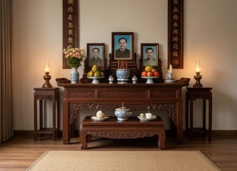 Tuổi Sửu hợp hướng nào: Bảng tra cứu và cách hóa giải phạm kỵ 7 Không gian thờ cúng trang nghiêm có khoảng trống minh đường rộng rãi phía trước mặt để tụ khí