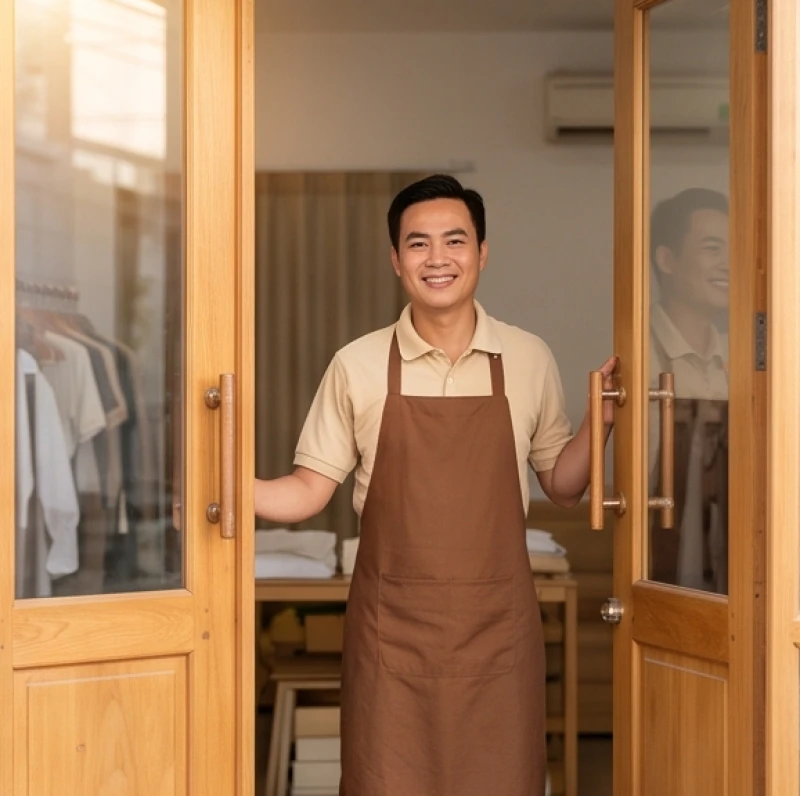Tuổi Tỵ khai trương ngày nào tốt: lịch đẹp và tuổi hợp mở hàng 3 Chủ cửa hàng mỉm cười rạng rỡ mở cánh cửa đón luồng sinh khí mới trong ngày làm việc đầu tiên của năm