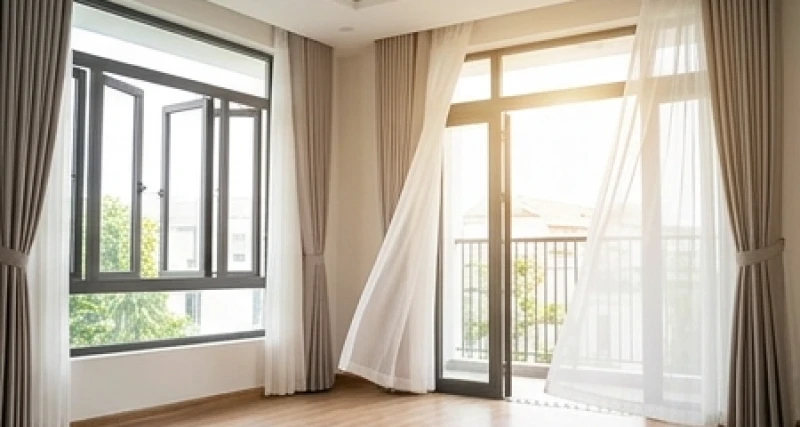 Toàn bộ hệ thống cửa sổ và cửa chính của ngôi nhà mới được mở toang để đón luồng gió tự nhiên