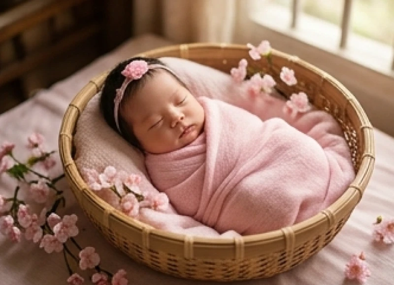 Bé gái sơ sinh cuộn tròn trong chiếc chăn êm ái mang đến cảm giác thanh bình và hóa giải muộn phiền
