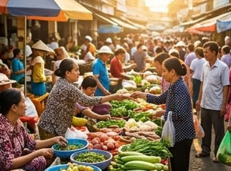 Mơ thấy đi chợ: Giải mã điềm báo tài lộc & bộ số may mắn 8 Cảnh tượng người mua kẻ bán tấp nập trao đổi hàng hóa rộn ràng dưới ánh nắng ban mai