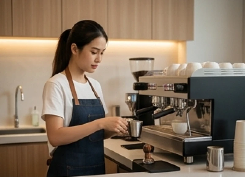 Không gian quán cà phê nhỏ với thiết kế tối giản dành cho người tuổi Ngọ đam mê kinh doanh ẩm thực